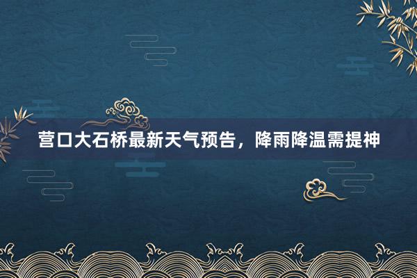 营口大石桥最新天气预告，降雨降温需提神