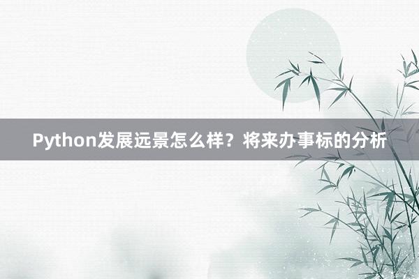 Python发展远景怎么样？将来办事标的分析