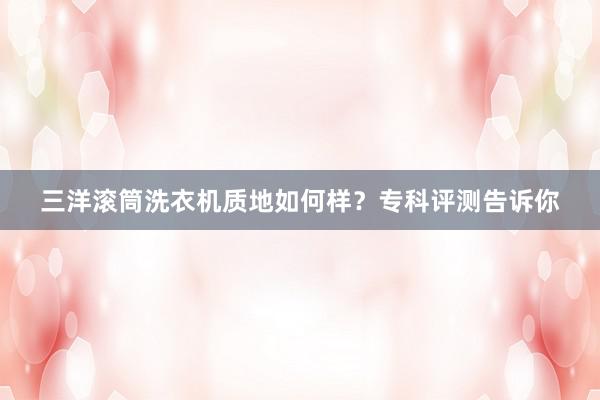 三洋滚筒洗衣机质地如何样？专科评测告诉你